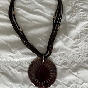 Silpada Vintage Suede Cord, Pen Shell Necklace